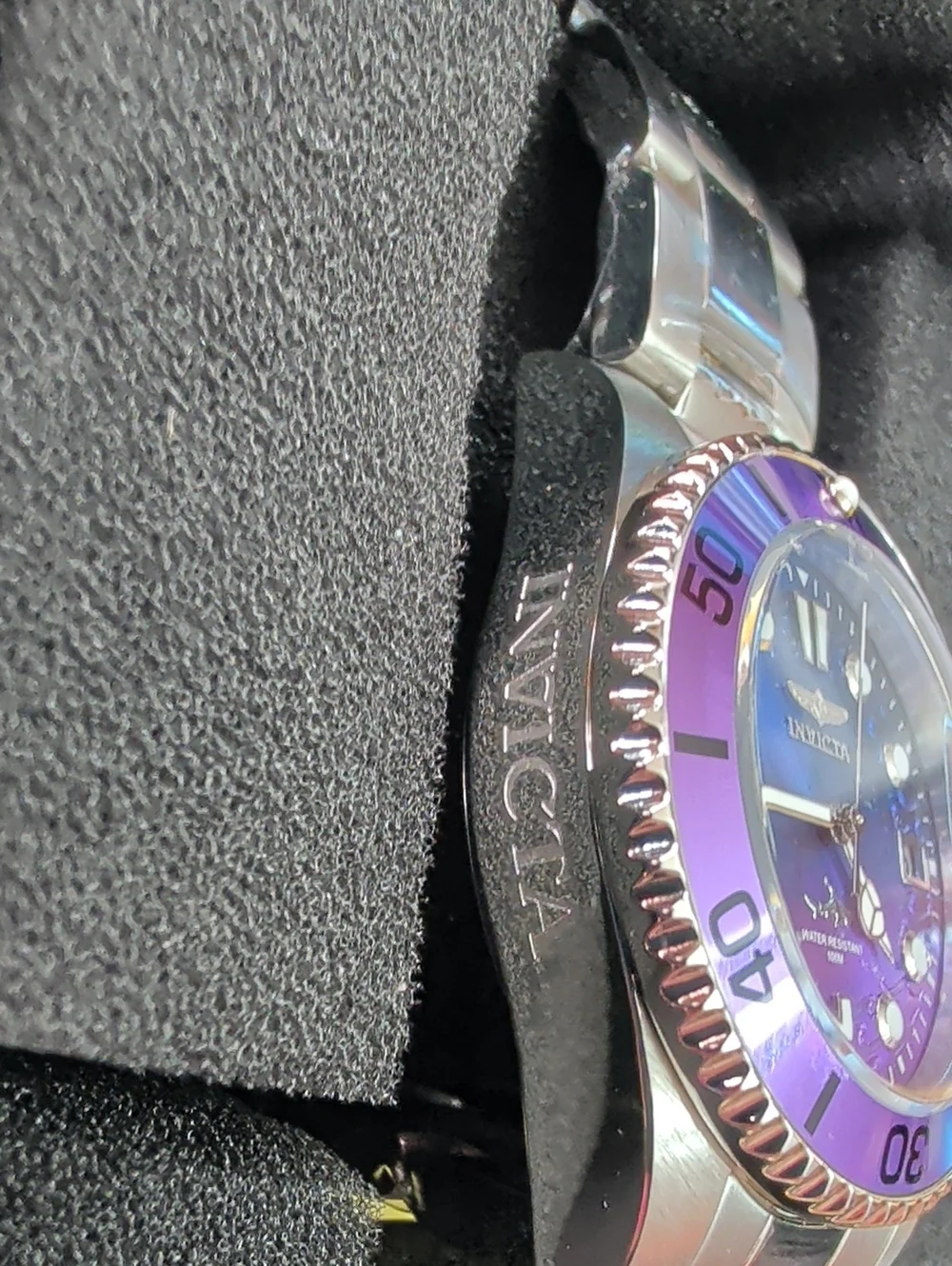 NWT Women's Invicta Pro Diver 34mm Women’s Stainless Steel Watch – Purple Dial